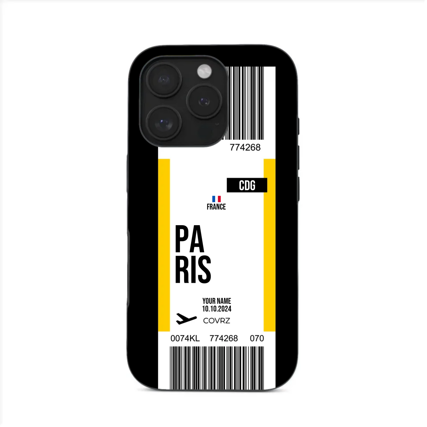 Modernes Schwarz-Weiß Reise-Etikett Design – Handyhülle mit Paris-Flair Snap Case