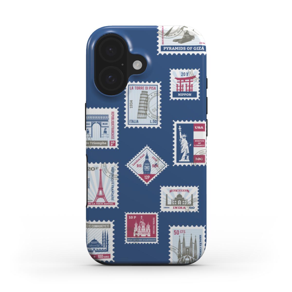 World Landmarks Stamp Collection Phone Case World Landmarks Stamp Collection Phone Case