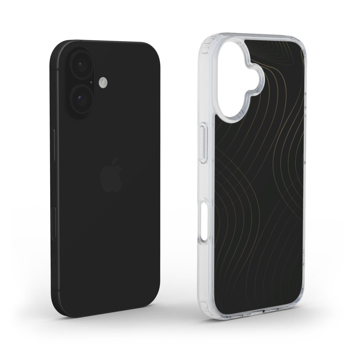 Black Wave Geometric Phone Case – Sleek & Durable Design