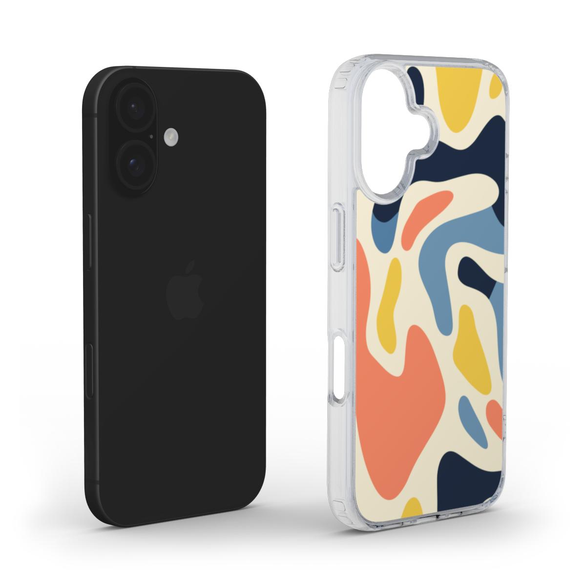 Retro Abstrakte Camouflage Handyhülle – Stilvolles & Langlebiges Design MagSafe Clear