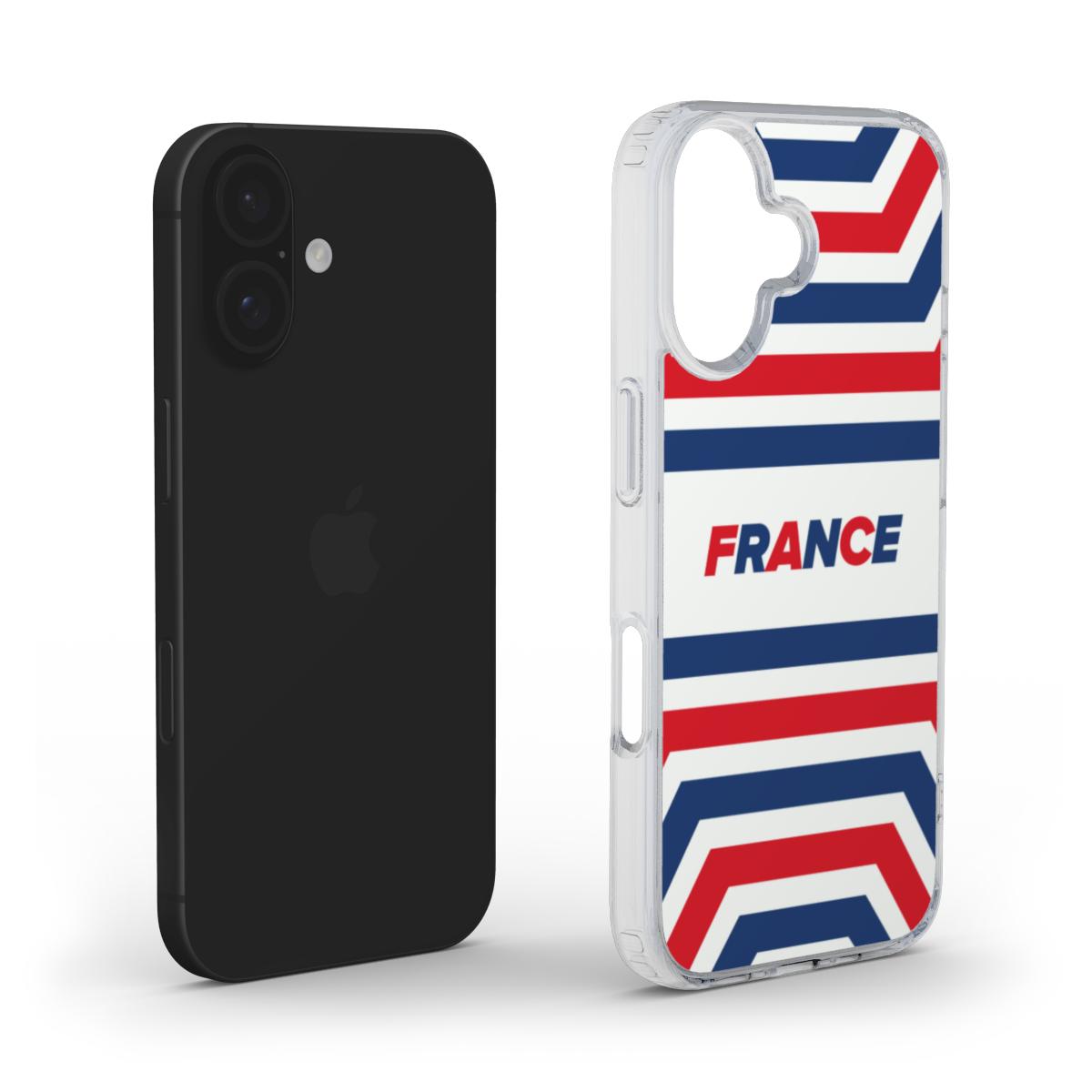 France Flag Geometric Phone Case – Bold & Patriotic Design
