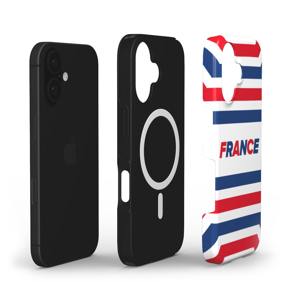 Handyhülle mit geometrischer Frankreich-Flagge – Mutiges & Patriotisches Design MagSafe Tough