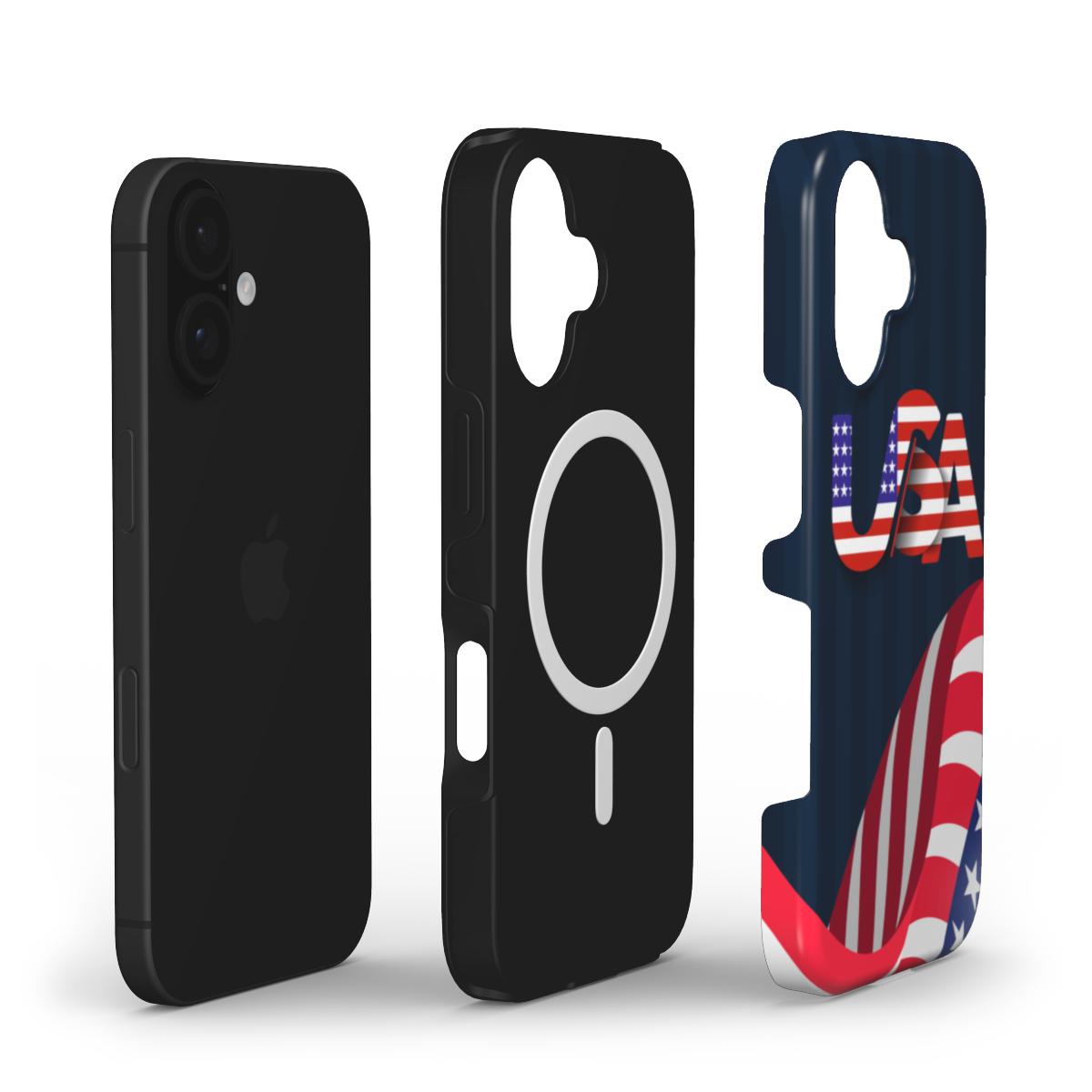 Handyhülle mit USA-Flagge – Mutiges & Patriotisches Design MagSafe Tough