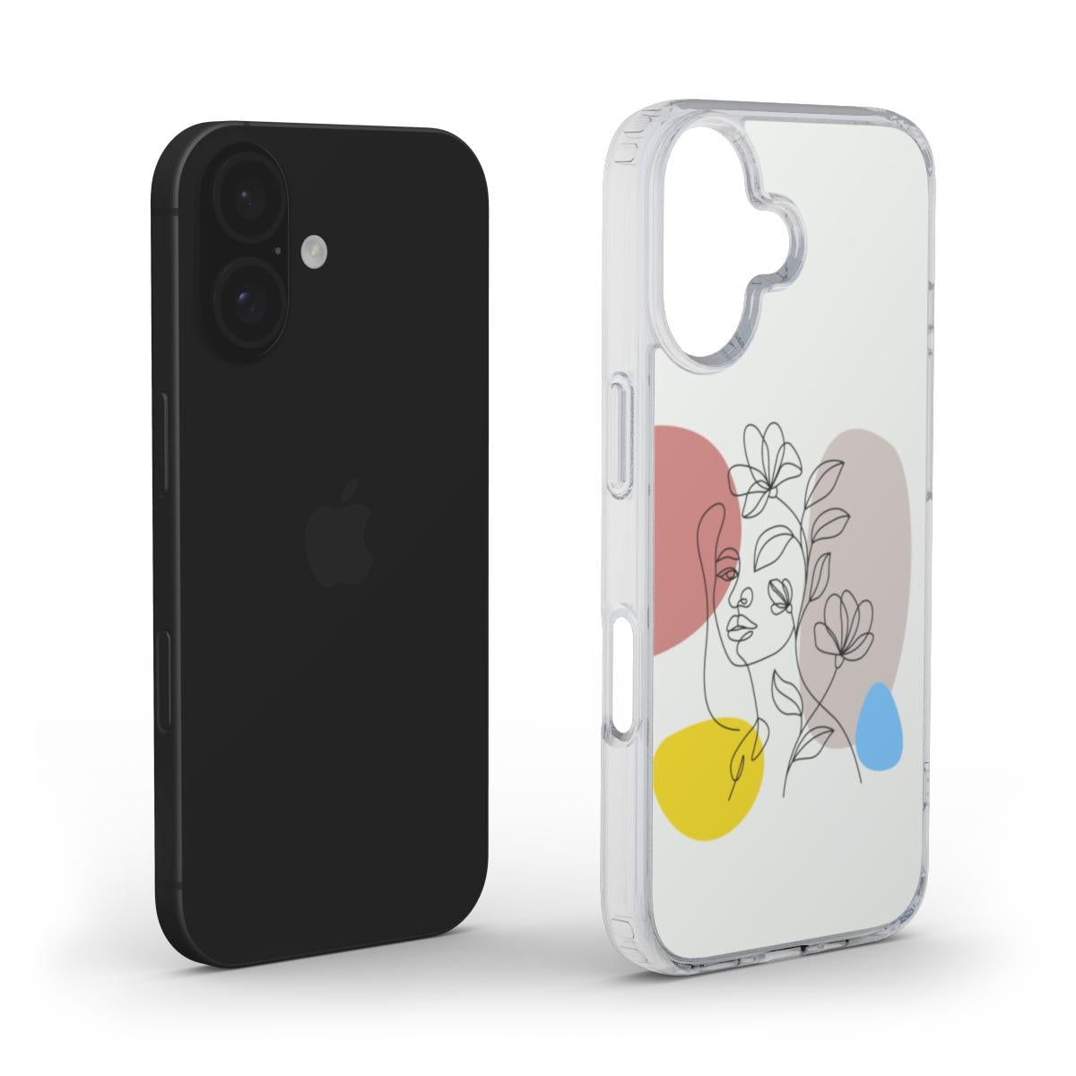 Florale Line Art Gesicht Handyhülle – Modernes & Künstlerisches Design MagSafe Clear