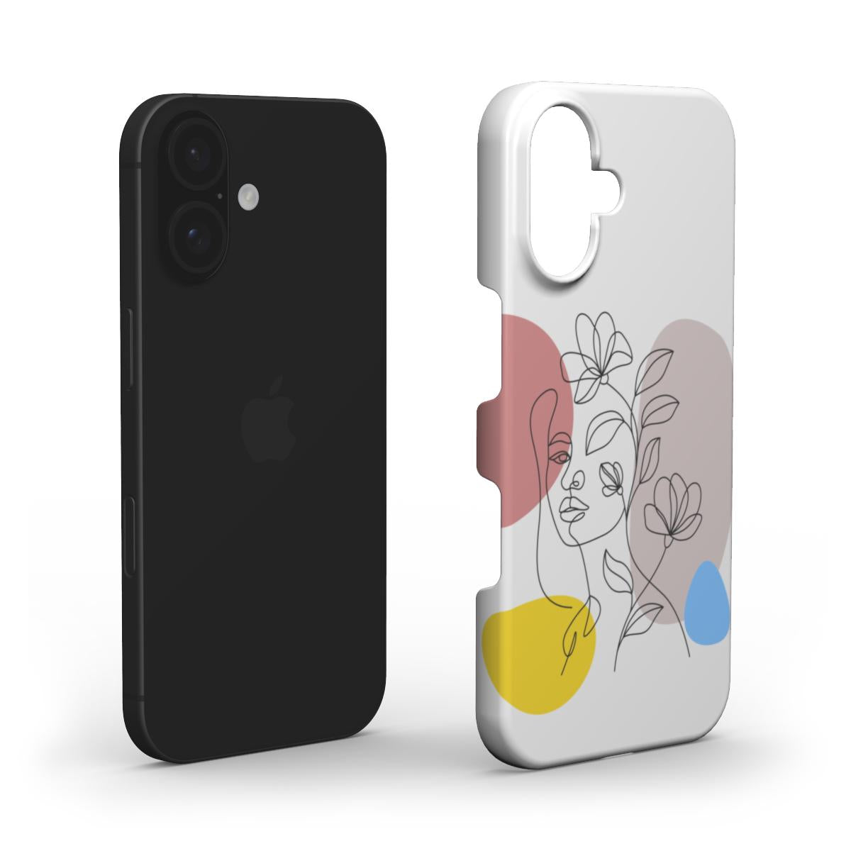 Florale Line Art Gesicht Handyhülle – Modernes & Künstlerisches Design Snap