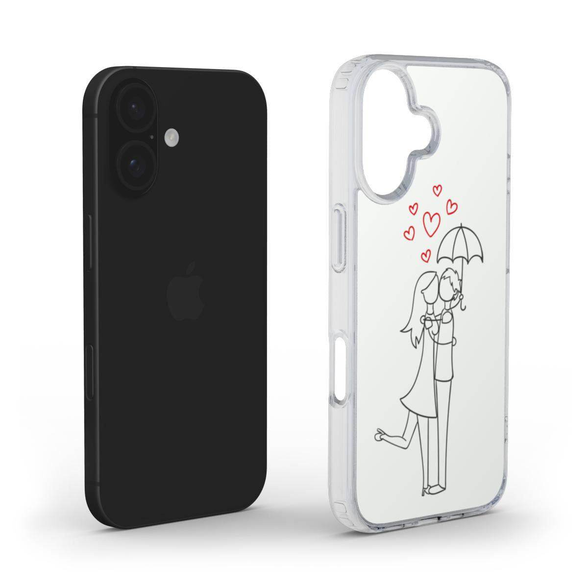 Romantic Couple Umbrella Phone Case – Simple & Sweet Design