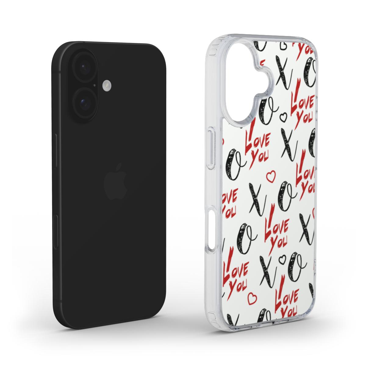 Love You XO Pattern Phone Case – Trendy & Romantic Design