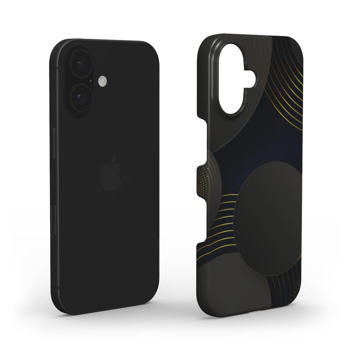 ⚫ Schwarze & Goldene Luxusmuster Handyhülle – Elegante Kreise & Metallische Akzente | Handyhülle Snap