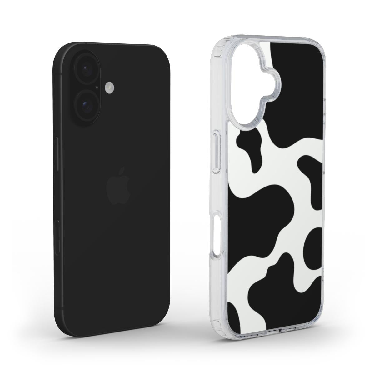 Schwarz-Weiß Abstrakte Gesichter Handyhülle – Minimalistisches Design MagSafe Clear