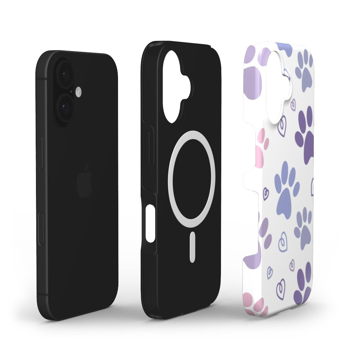 Handyhülle mit Pfotenabdruck und Herzen – Süß und Schützend MagSafe Tough