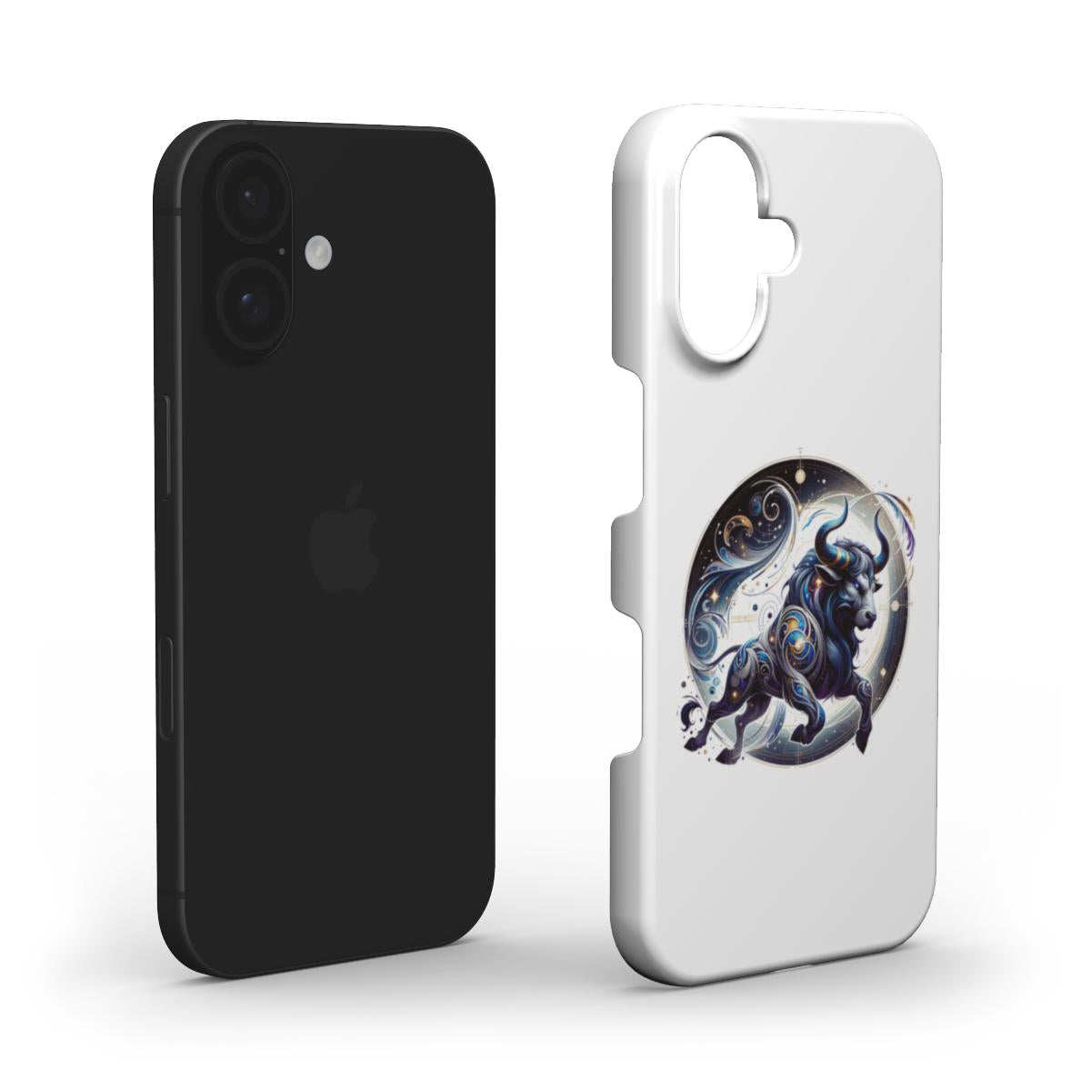 Mystical Blue Taurus Zodiac Sign Design – Phone Case with Powerful Elegance