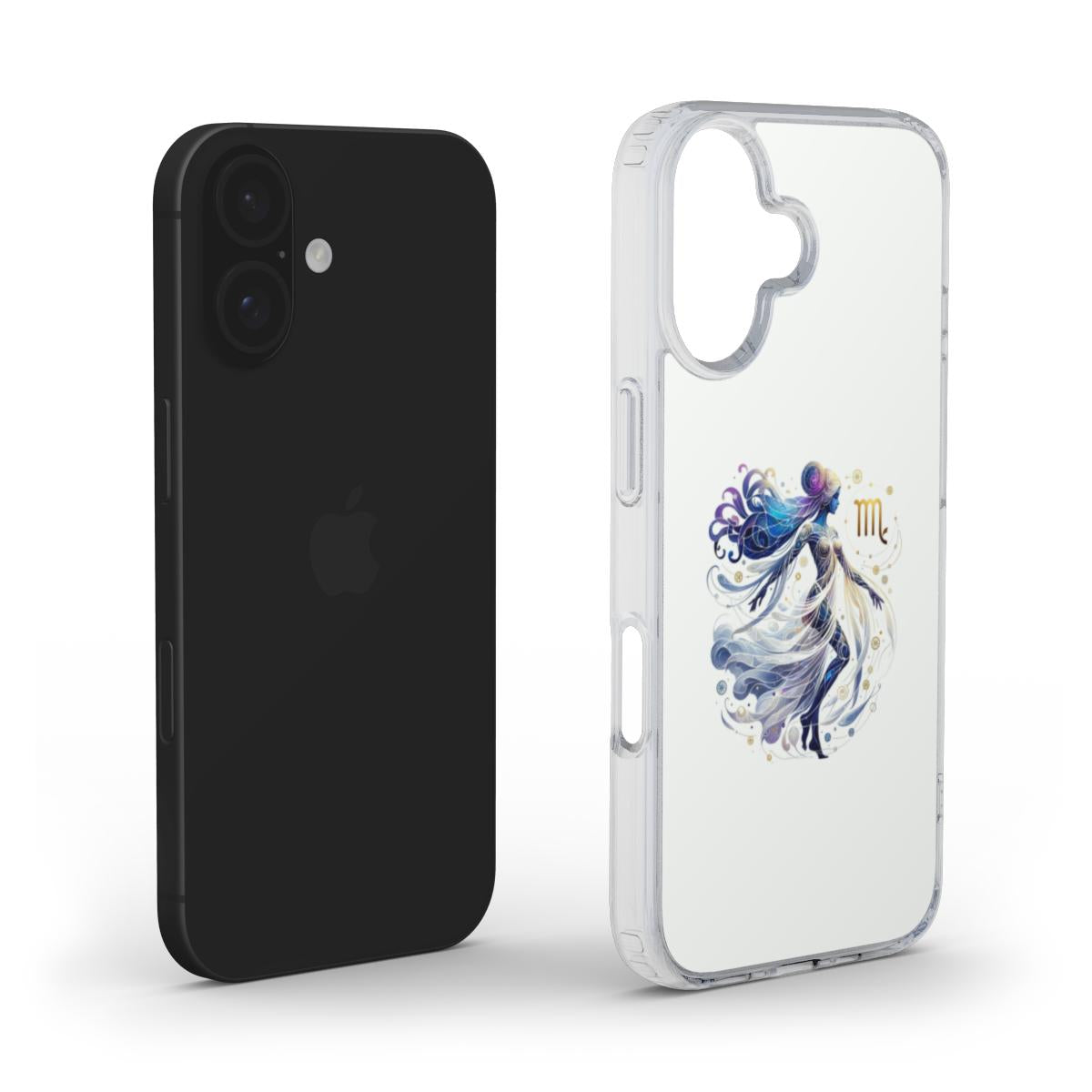 Mystical Blue Virgo Zodiac Sign Design – Phone Case with Celestial Elegance