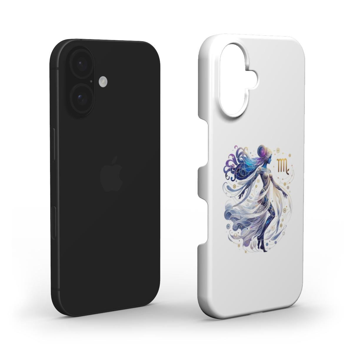 Mystical Blue Virgo Zodiac Sign Design – Phone Case with Celestial Elegance