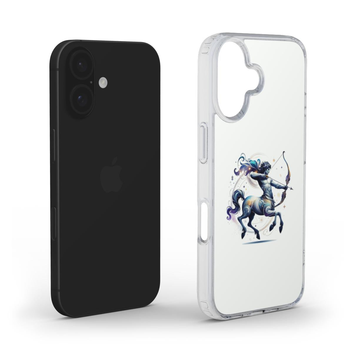 Mystisch Blaues Schütze-Sternzeichen-Design – Handyhülle mit kosmischem Flair Clear