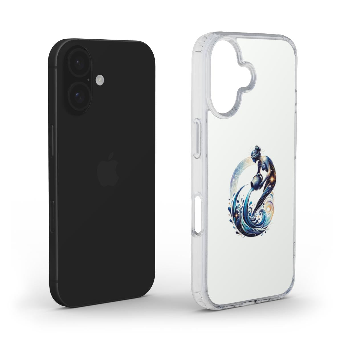 Stilvolles Blau Wassermann Sternzeichen-Design - Handyhülle Clear