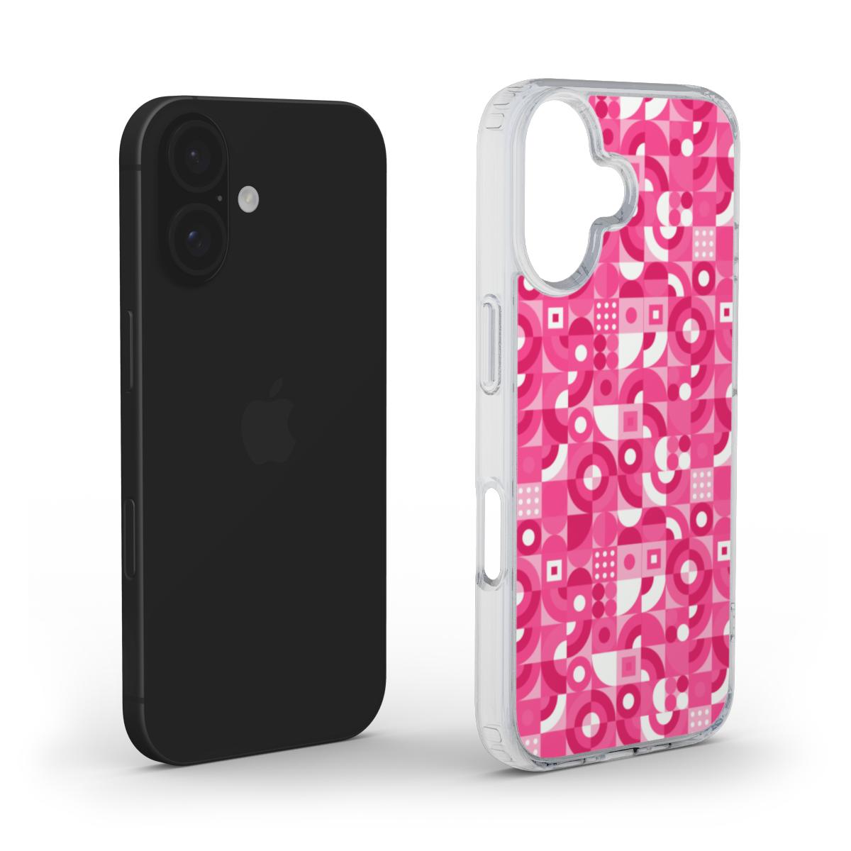 Pink Retro Circles Phone Case - Durable & Stylish Protection