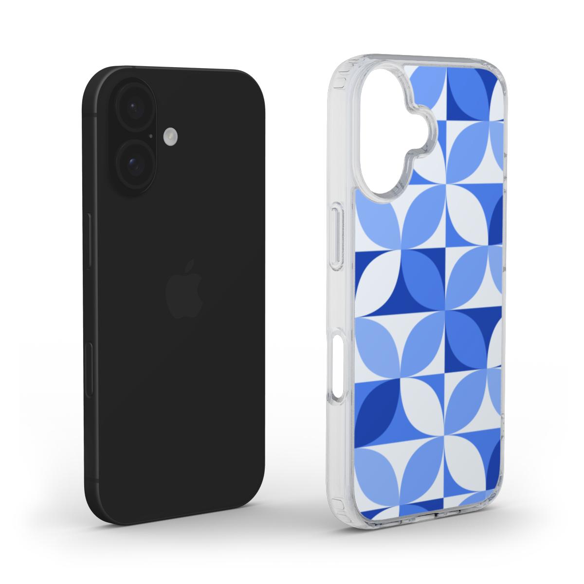 Blue Petal Geometric Phone Case - Sleek & Durable Protection