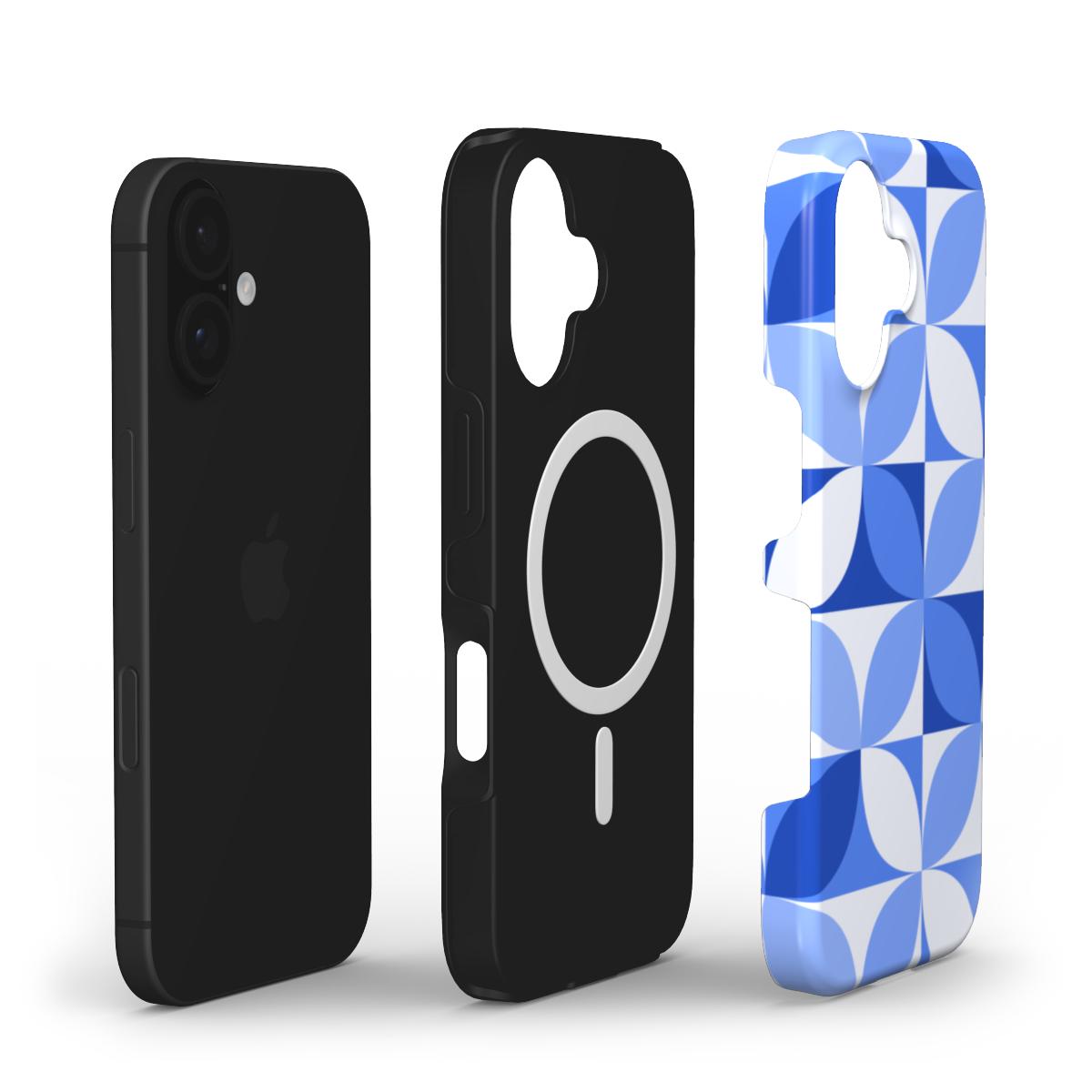 Blue Petal Geometric Phone Case - Sleek & Durable Protection