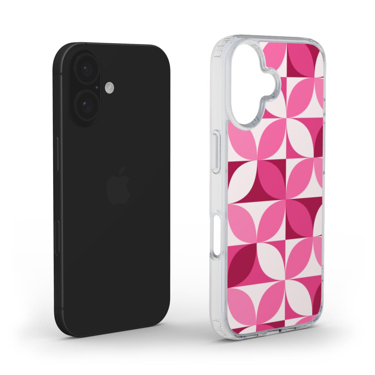 Pink Petal Geometric Phone Case - Stylish & Durable Protection