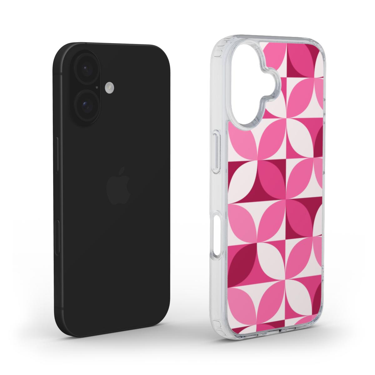 Pink Petal Geometric Phone Case - Stylish & Durable Protection