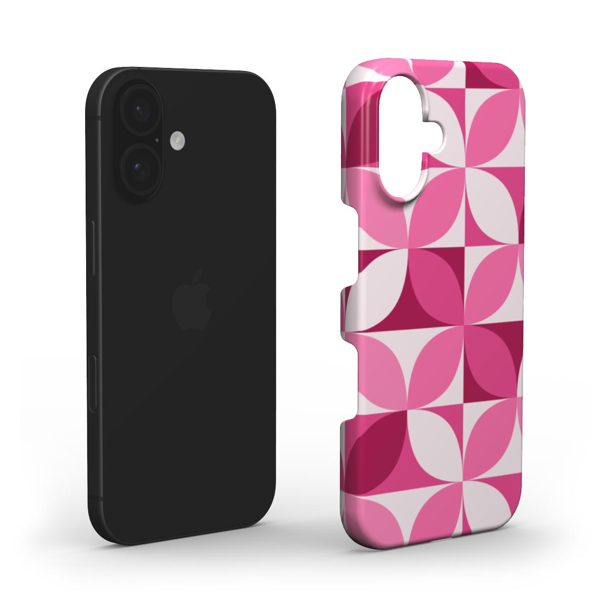 Pink Petal Geometric Phone Case - Stylish & Durable Protection