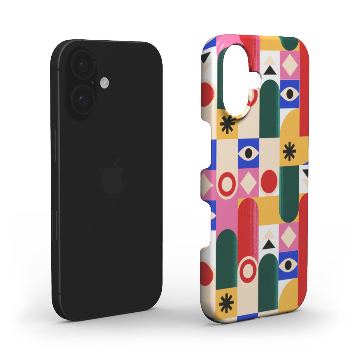 🟥 Bunte Abstrakte Muster Handyhülle – Moderne Kunst & Geometrie | Handyhülle Snap