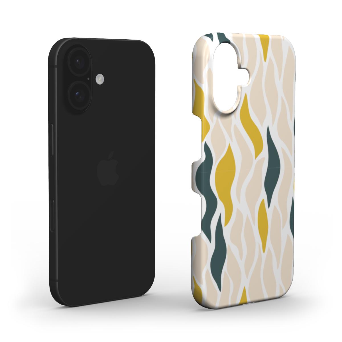 🟡 Yellow & Beige Organic Wave Phone Case – Abstract Nature-Inspired Design | Phone Case