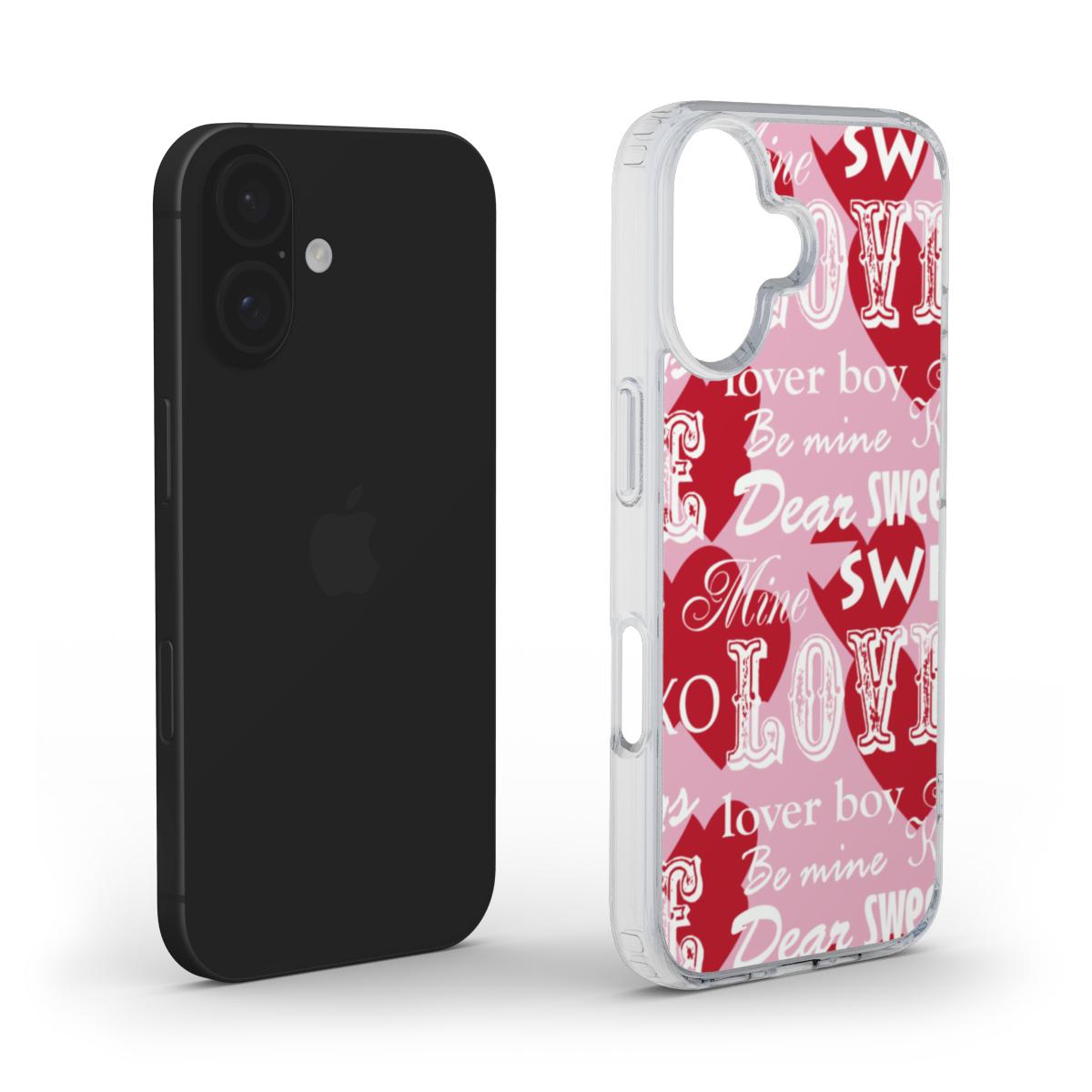 Valentinstag-Typografie Liebe Handyhülle – Romantisches & Vintage Design Clear