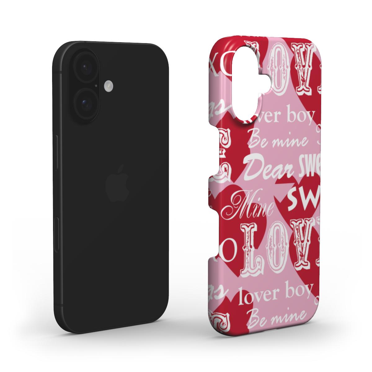 Valentinstag-Typografie Liebe Handyhülle – Romantisches & Vintage Design Snap