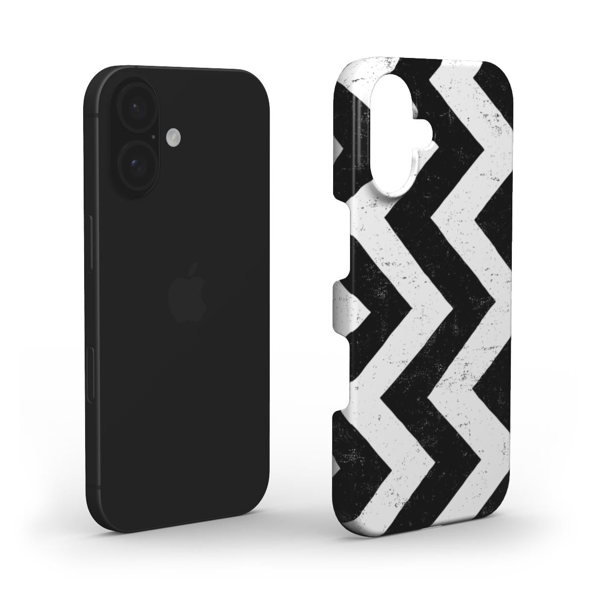 Schwarz-Weiß Chevron Grunge – Snap Handyhülle