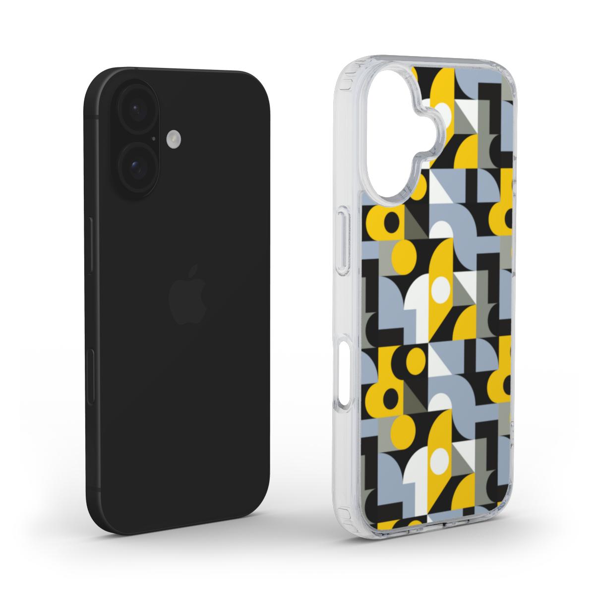 Gelbe Geometrische Formen – Transparente Handyhülle