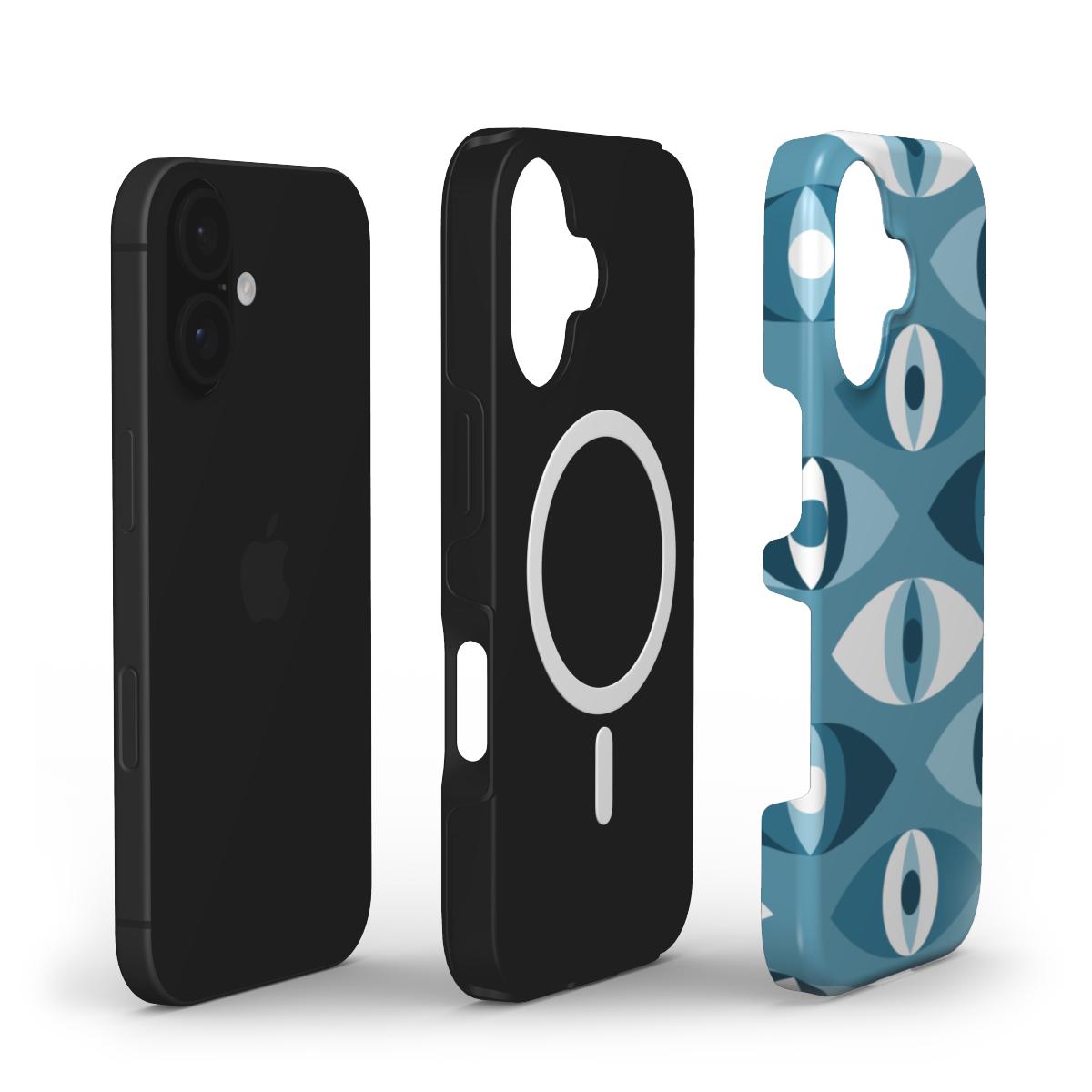 Blaue Abstrakte Augen – MagSafe Robuste Handyhülle