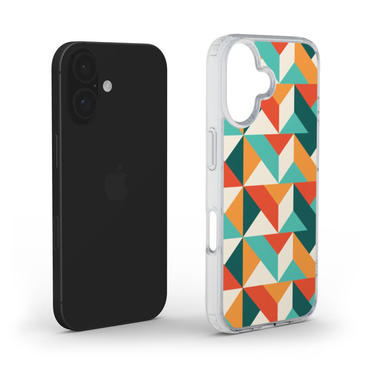 Cool Blue & Orange Geometrische Handyhülle – Hochschutz & Nachhaltiges Design