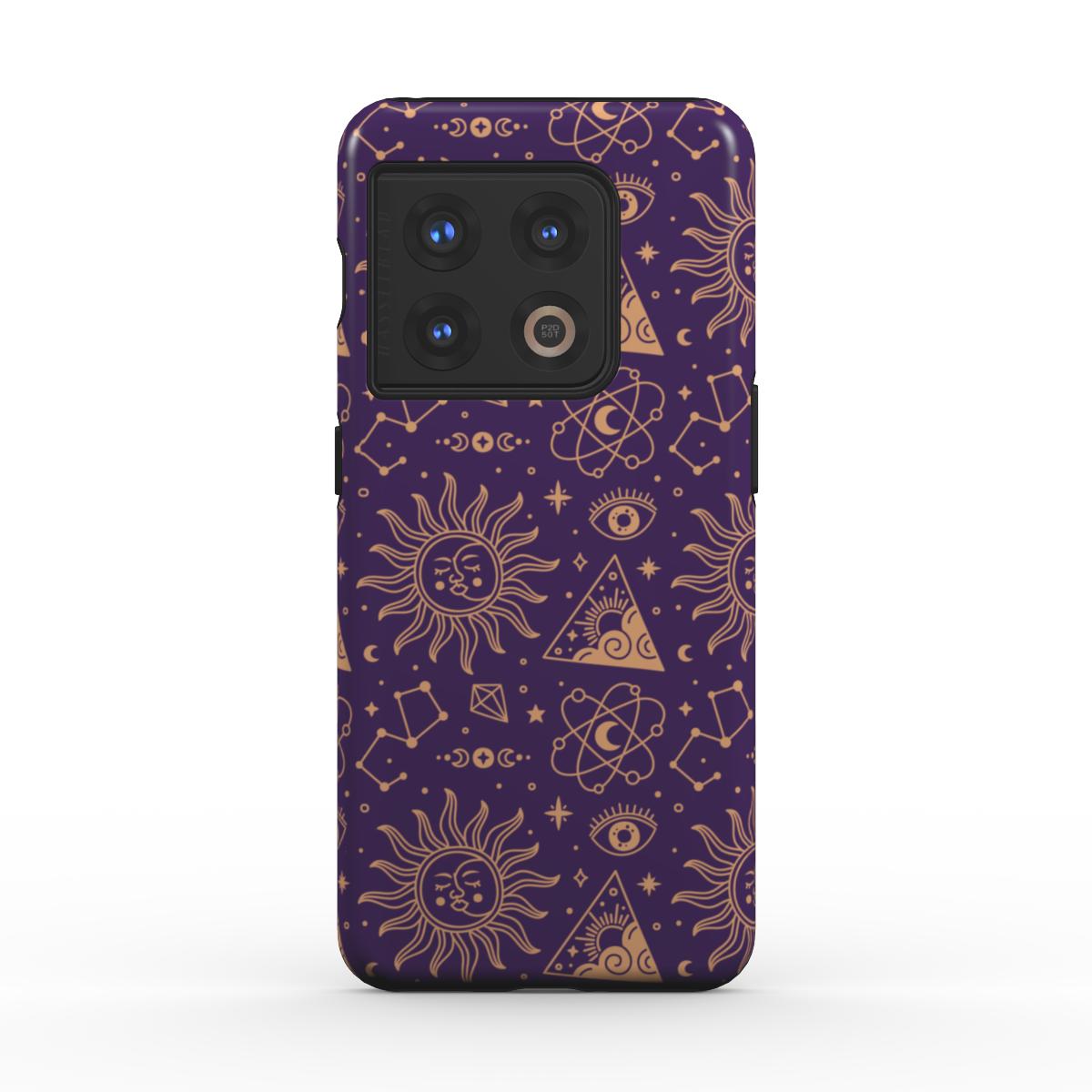 Kosmische Sonne & Sternbilder Handyhülle – Mystisches & Boho Design