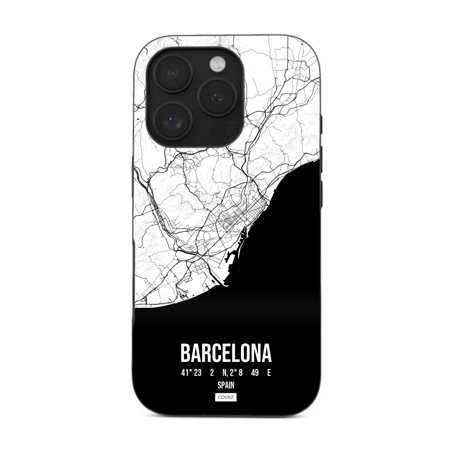 Barcelona Spanien Personalisierte Stadtkarte Handyhülle – Gestalte deinen Lieblingsort!