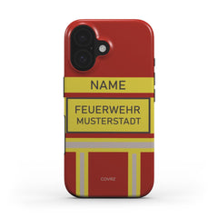 Rote Personalisierte Feuerwehr-Handyhülle – Dein Name, Deine Stadt!