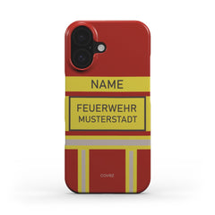 Rote Personalisierte Feuerwehr Snap Case – Dein Name, Deine Stadt!