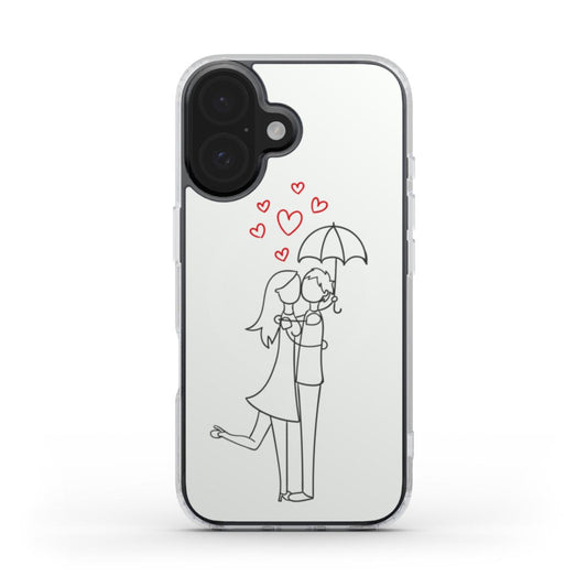 Romantic Couple Umbrella Phone Case – Simple & Sweet Design