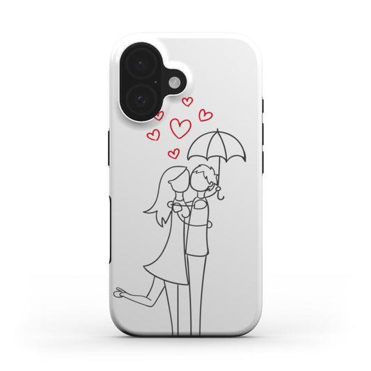Romantic Couple Umbrella Phone Case – Simple & Sweet Design