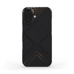 🖤 Schwarz & Roségold Geometrische Handyhülle – Elegantes Rautenmuster | Handyhülle Snap