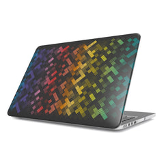 Regenbogen Pixelverlauf auf Schwarz – Laptop Hülle