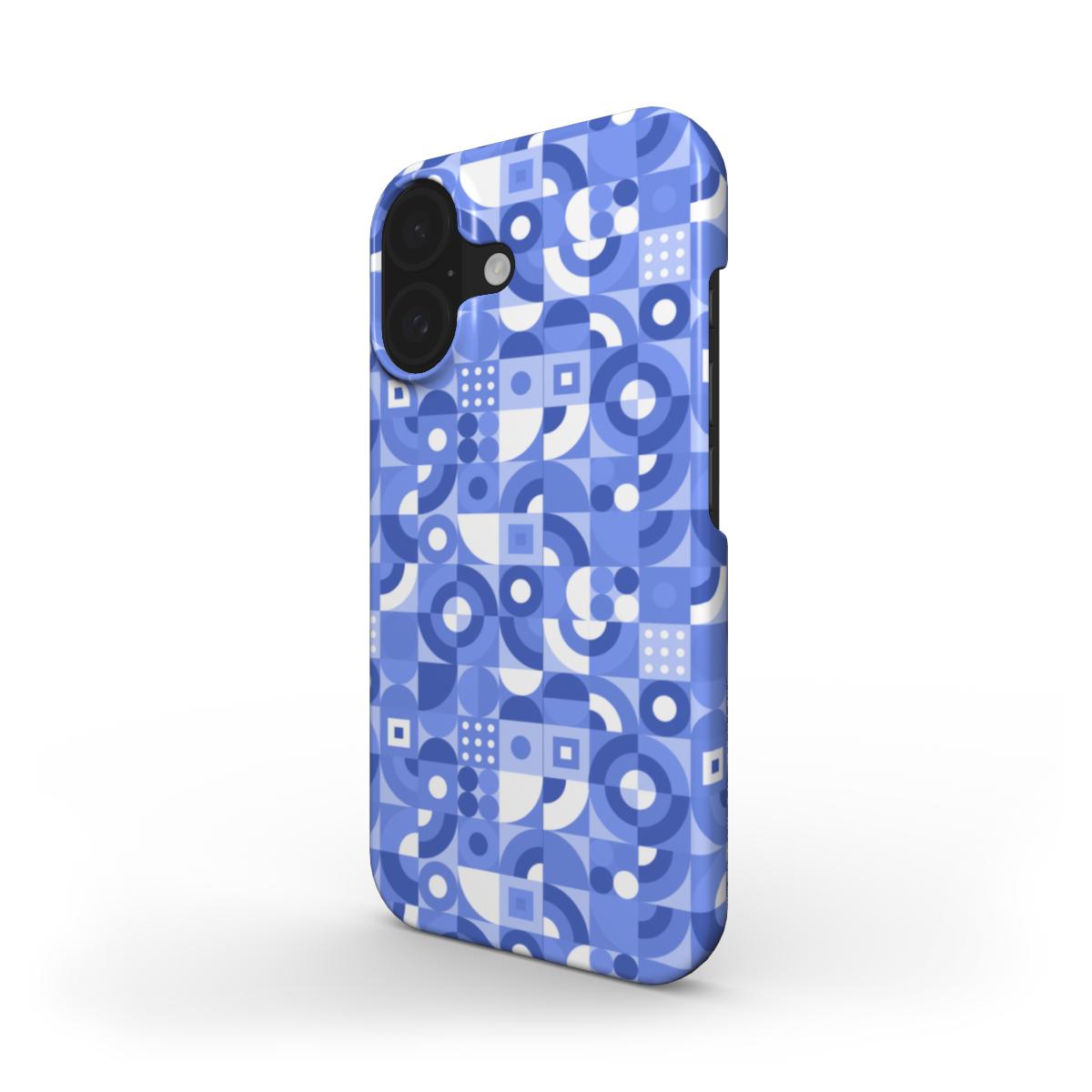 Blue Monochrome Geometric Phone Case - Sleek & Durable Protection