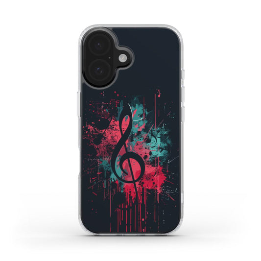 Musiknoten-Spritzer Handyhülle – Mutiges & Kreatives Design Clear