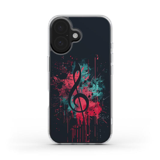 Musiknoten-Spritzer Handyhülle – Mutiges & Kreatives Design MagSafe Clear