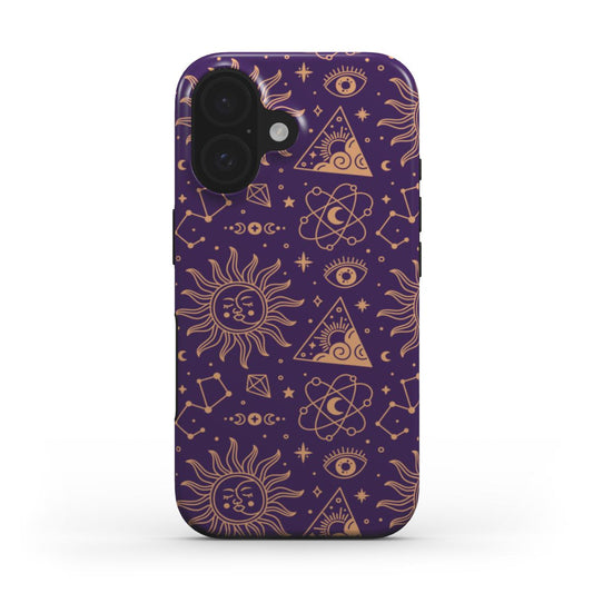 Kosmische Sonne & Sternbilder Handyhülle – Mystisches & Boho Design MagSafe Tough