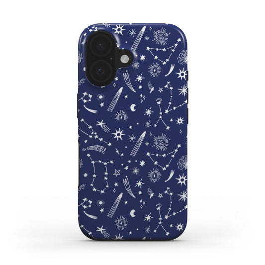 Celestial Starburst & Comets Phone Case – Cosmic Galaxy Design