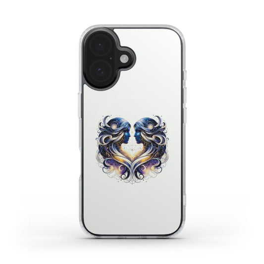Mystical Blue Gemini Zodiac Sign Design – Phone Case with Harmonious Appeal