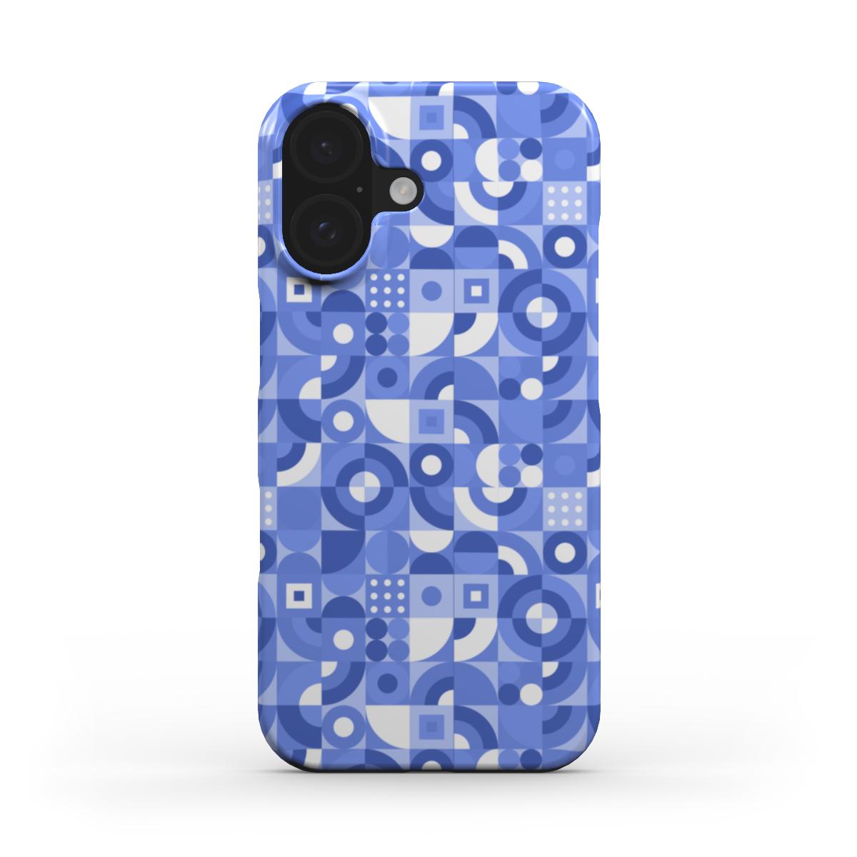 Blue Monochrome Geometric Phone Case - Sleek & Durable Protection