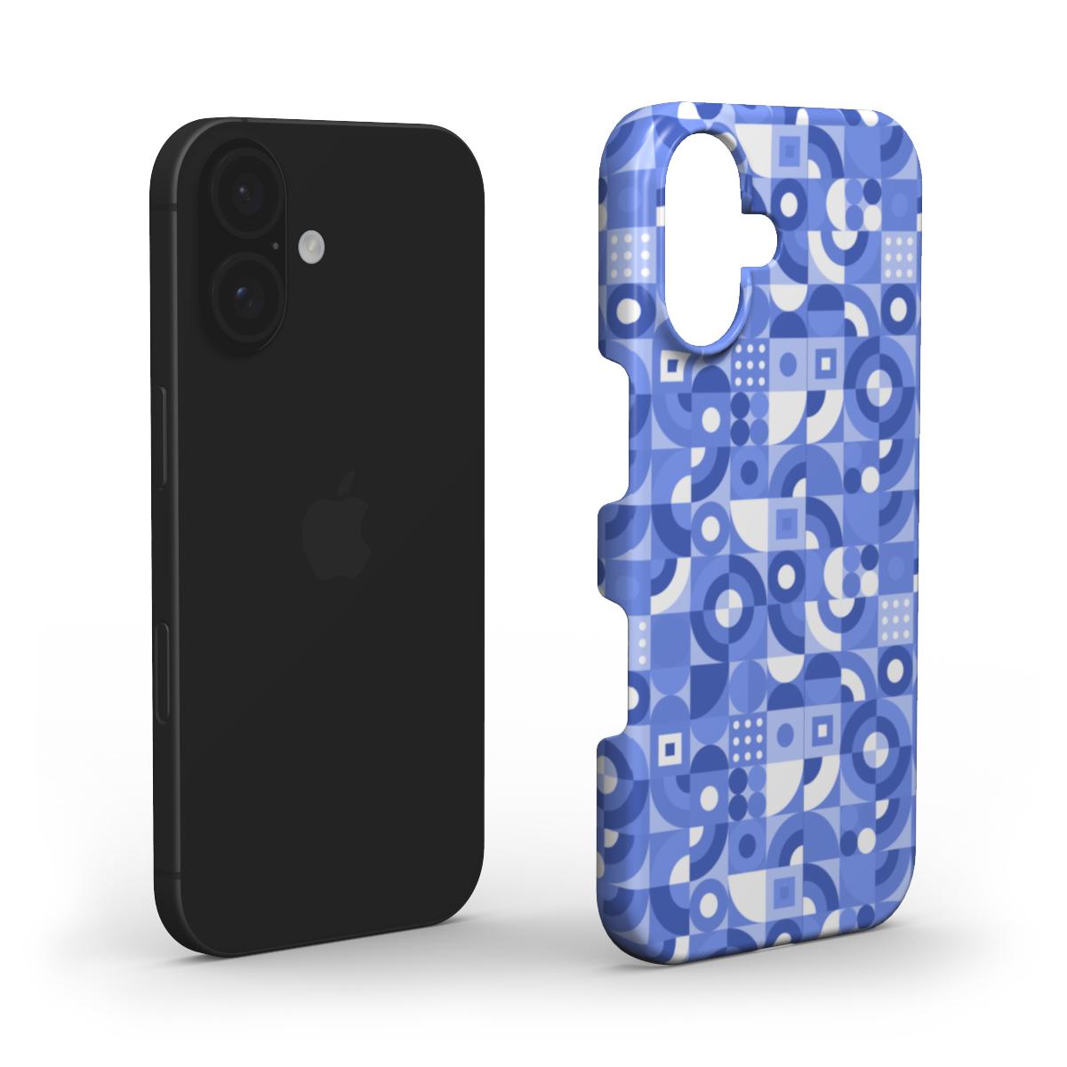 Blue Monochrome Geometric Phone Case - Sleek & Durable Protection