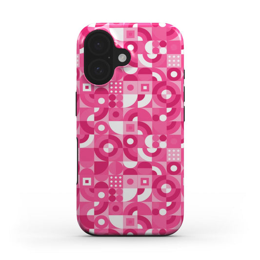 Pink Retro Circles Phone Case - Durable & Stylish Protection